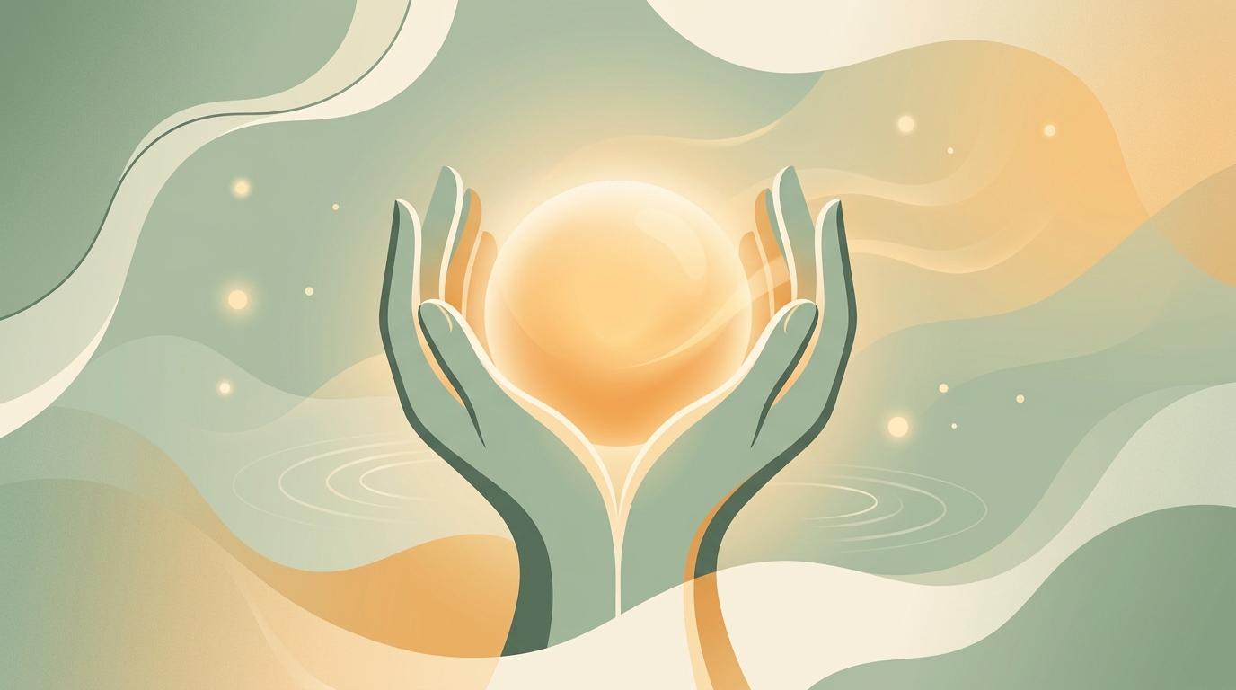 Supportive Cupped Hands with Warm Light